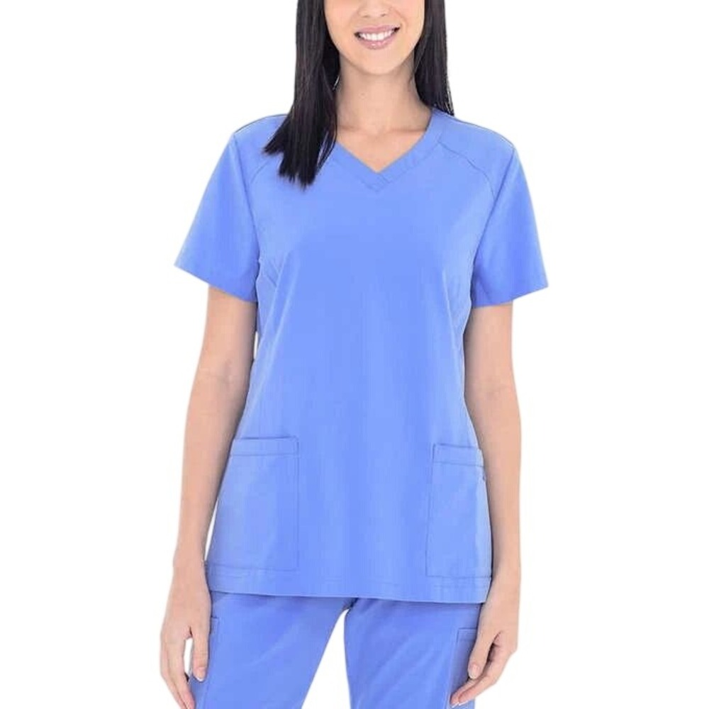 BT Supply Co Scrub Top Set Short Sleeve Nursing Ciel‎ Blue Small NWT Lot of 2